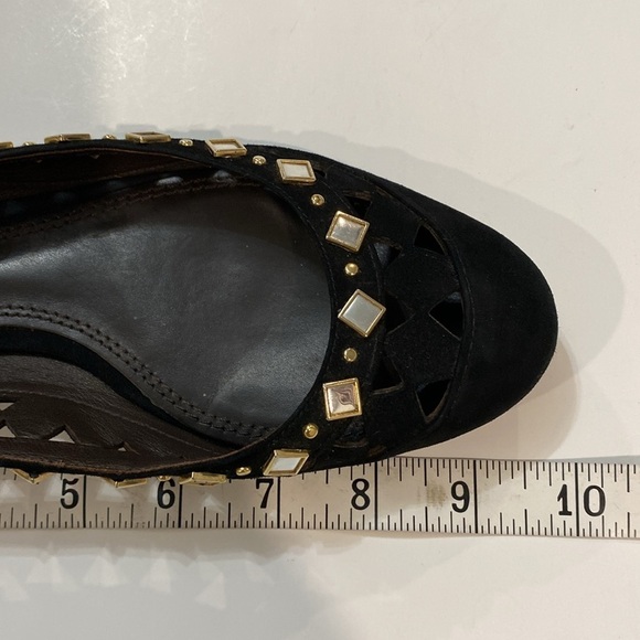 Tory Burch Black Flats Suede Ballerina Flats Kingsbridge Size 6.5 - Picture 13 of 15